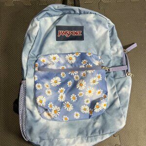 JanSport Blue Daisy Print Backpack - Stylish Durable & Spacious With Adjustable